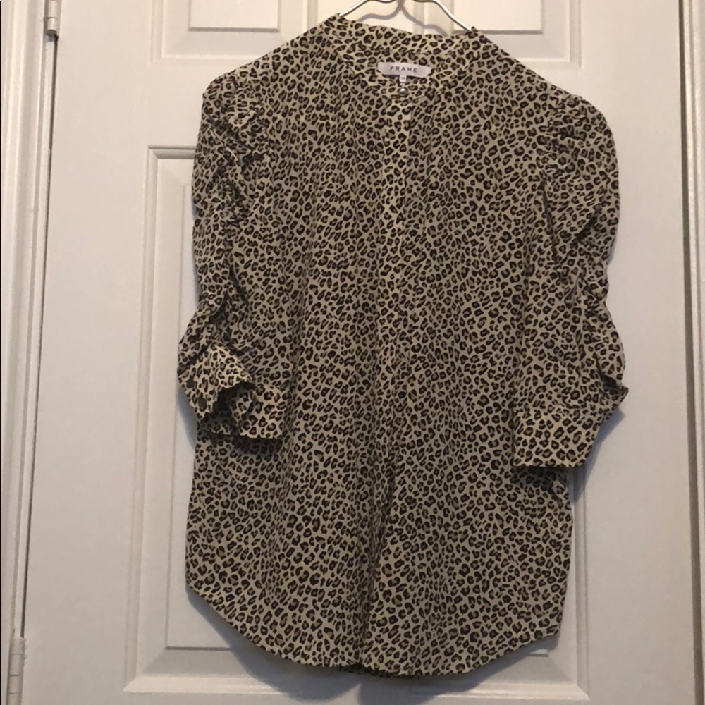 Frame— Leopard print 100% silk blouse